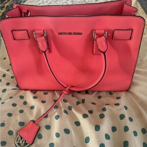 Michael Kors Pink Satchel Structured Leather